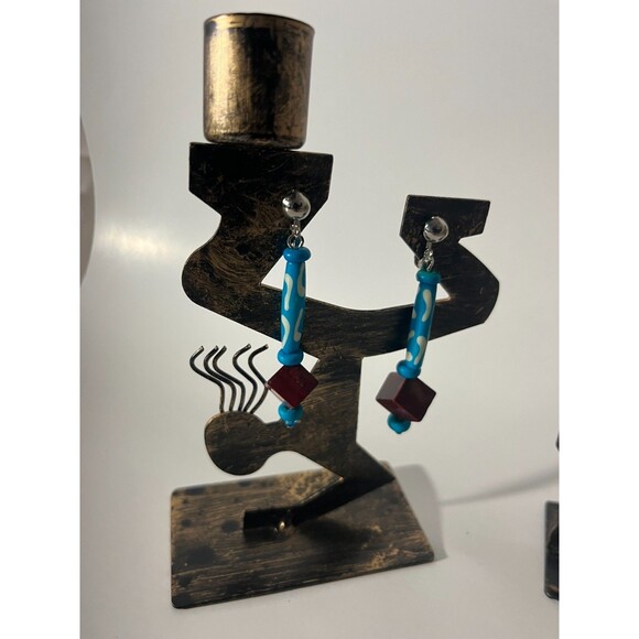 African Bone Cowrie Clip On Earrings 3 Pair Dangles 2-3" Boho Hippie USA Made E5 - Picture 3 of 9